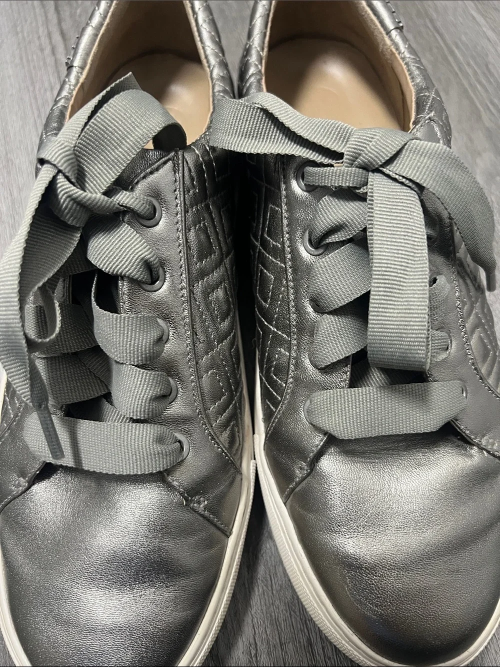 Tory Burch Marion Quilted Sneaker /Gunmetal/ size 10
